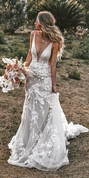 Robe de Mariée Bohème Dos Nu