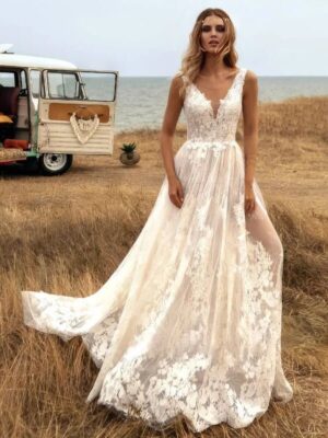 Robe de Mariée Vintage Hippie Chic