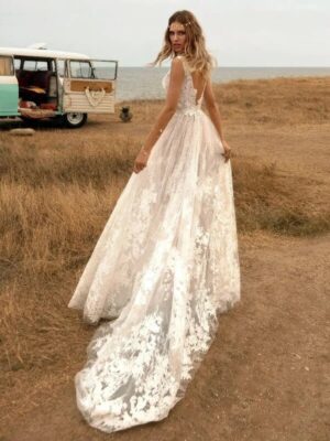 Robe de Mariée Vintage Hippie Chic – Image 2