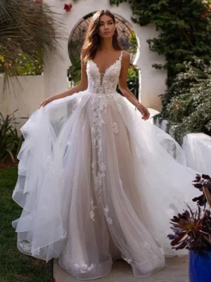 Robe de Mariée Bohème Chic en Tulle