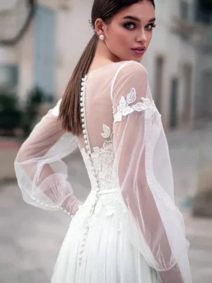 Robe de Mariée Rétro Vintage – Image 3