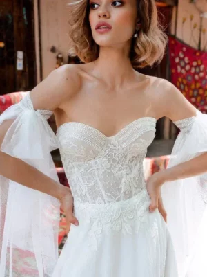 Robe de Mariée Bustier Bohème – Image 2