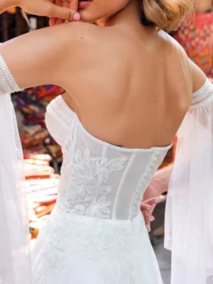 Robe de Mariée Bustier Bohème – Image 3