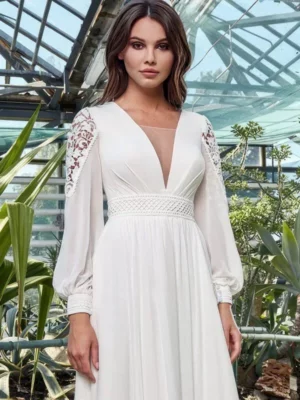 Fluide Robe de Mariée Bohème – Image 2