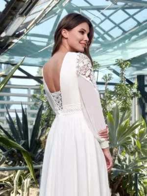 Fluide Robe de Mariée Bohème – Image 4