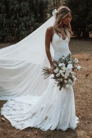 Robe de Mariée Simple et Élégante Bohème – Image 2