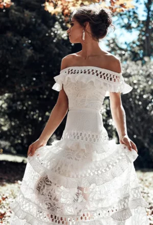 Robe de Mariée Courte Vintage – Image 3