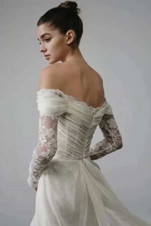 Robe de Mariée Bohème Manches Longues – Image 3