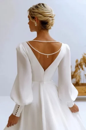 Robe de Mariée Bohème avec Manche – Image 4