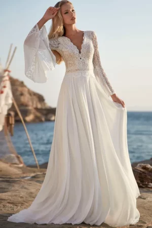 Bohème Robe de Mariée Hippie Chic – Image 3