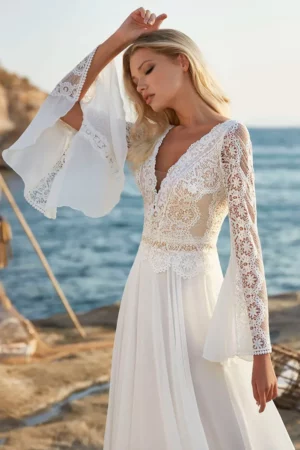 Bohème Robe de Mariée Hippie Chic – Image 2