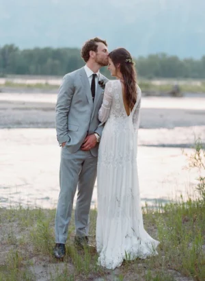 Robe de Mariée Vintage à Manches Longues – Image 2