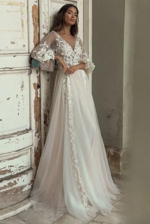 Robe de Mariée Bohème Hiver – Image 2