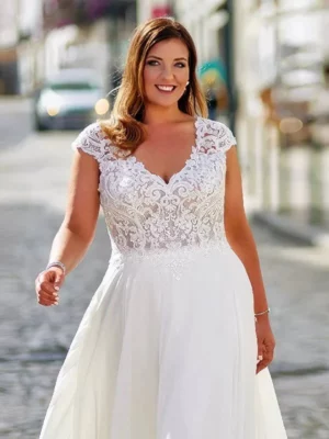 Plus Size Wedding Dress 2021 Vintage Lace Appliques Wedding Gowns Vestido Boho Bridal Dresses Lakshmigown – Image 2