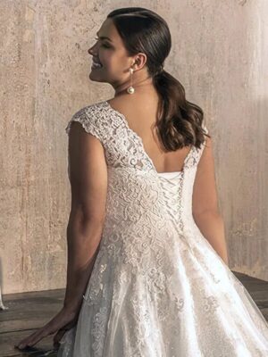 COZOK Plus Size Wedding Dresses for Women 2024 Sleeveless Bridal Gowns with Lace Sweep Train A Line Vestidos De Novia Lace Up – Image 4