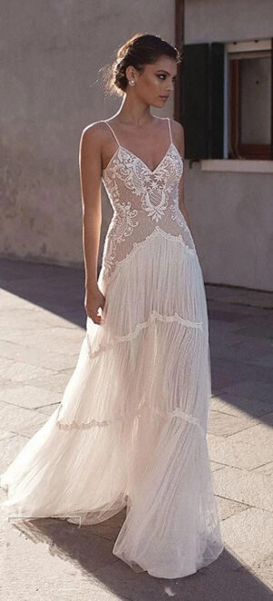 Robe de Mariée Bohème Clarté Lunaire