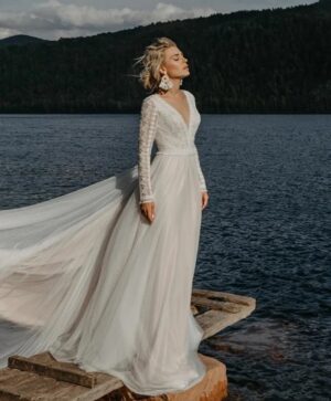 Robe de Mariée Bohème Nuance d’Ivoire