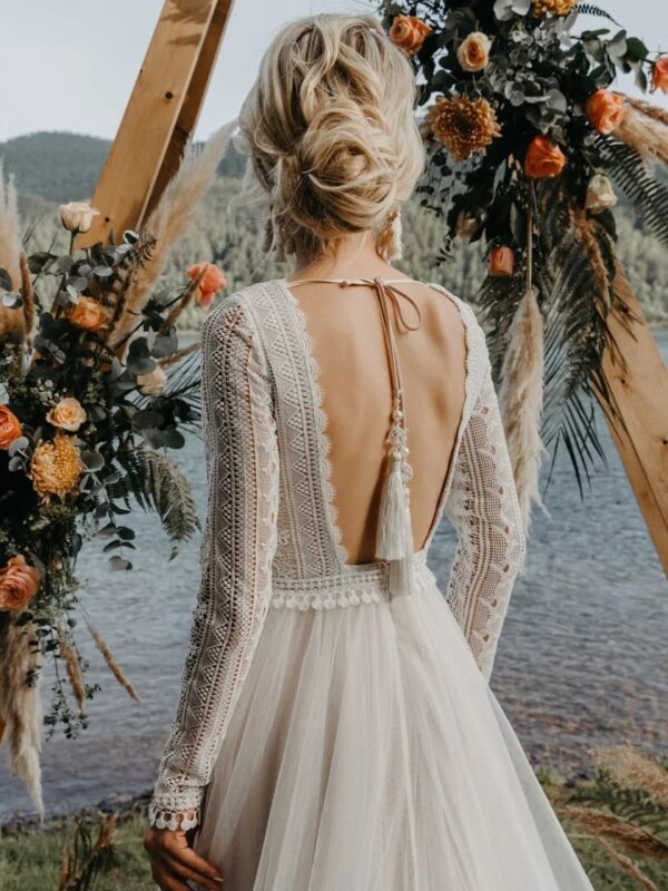 Robe de Mariée Bohème Nuance d’Ivoire