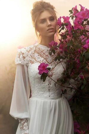Robe de Mariée Bohème Romantique Élan de Grâce