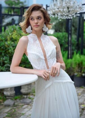 Robe de Mariée Bohème Voile d’Azur