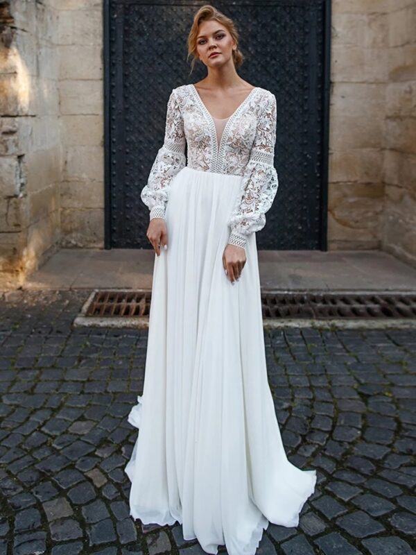 Robe de Mariée Bohème Lumière des Prés