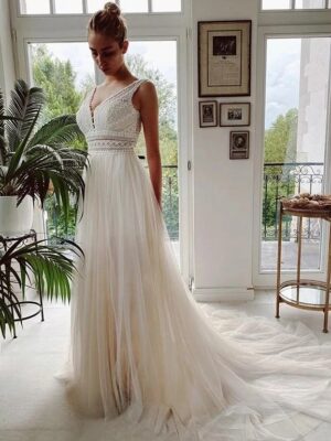 Robe de Mariée Bohème Halo de Givre