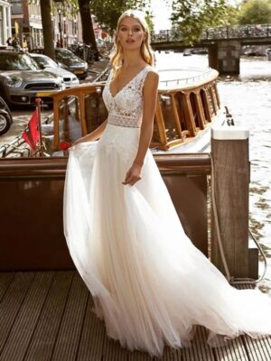 Robe de Mariée Bohème Sillage de Soie