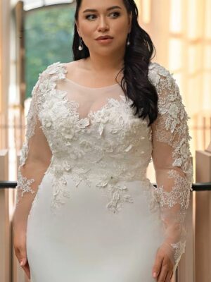 Robe de Mariée Style Empire Grande Taille 5 S0314688e0c1447cf86e30720482c5c4fH Cropped