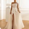 SoDigne A-line Tulle Appliques Wedding Dresses One Shloudler Split Bridal Dress Long Wedding Gown Robe De Mairee Customized  3 S09d94dfc777149399f63a65ad3d1d67dU Cropped