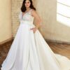 Classic Satin A-Line Wedding Dresses Plus Size V-Neck Sleeveless Bride Gowns Women 2023 Empire Sweep Train Vestido De Noiva 7 S2e4968e6f02a427196fb204b83787ec8d Cropped