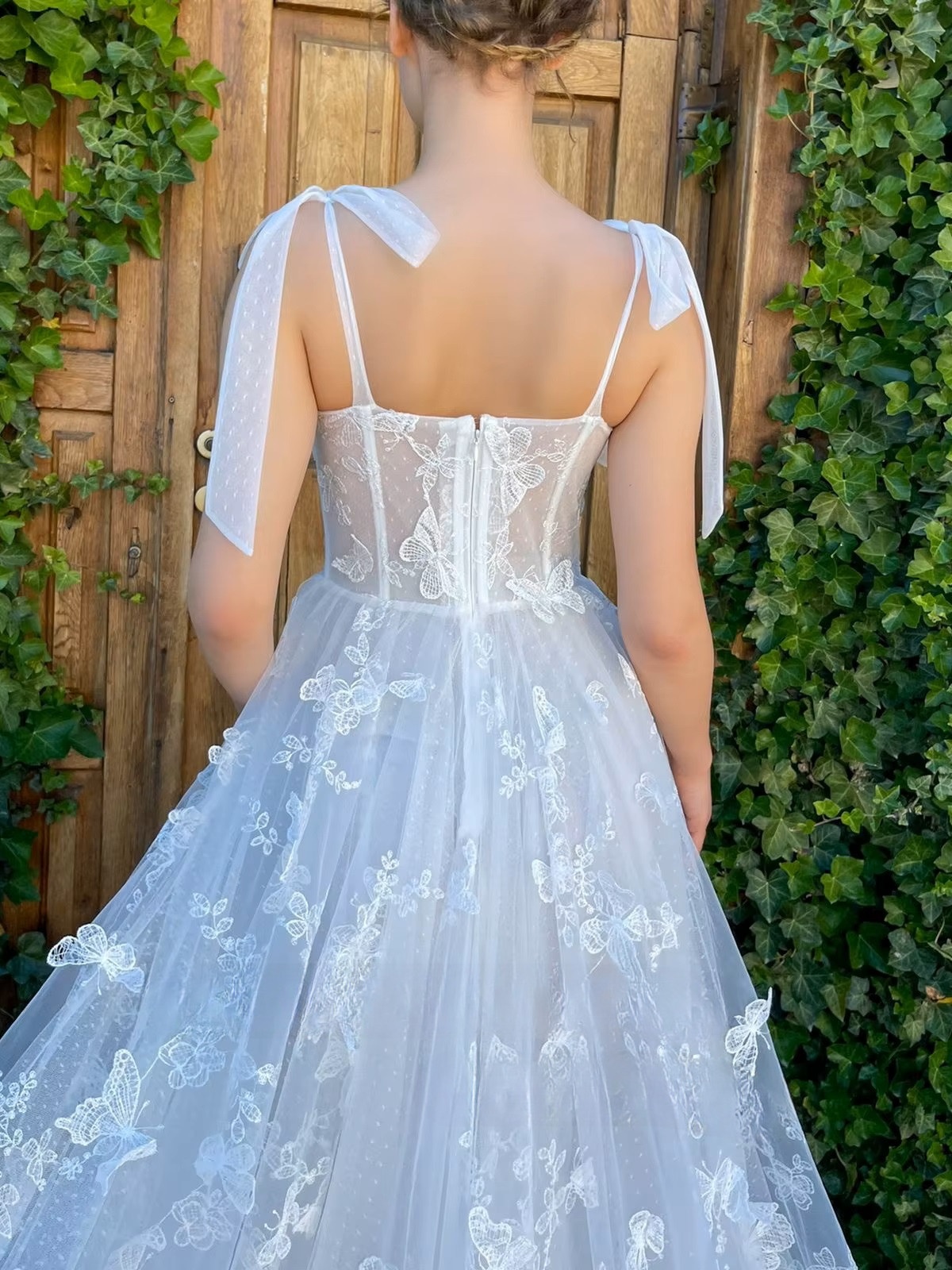 SoDigne A-line Tulle Wedding Dresses Sweetheart Sleeveless Butterfly Bridal Dress Long Wedding Gown Robe De Mairee Customized 4 SoDigne A-line Tulle Wedding Dresses Sweetheart Sleeveless Butterfly Bridal Dress Long Wedding Gown Robe De Mairee Customized – Image 4