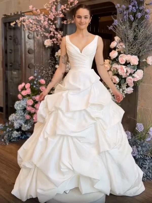 SoDigne Simple Satin A-Line Wedding Dresses Elegant Sleeveless Pleats Bridal Gowns Women Birde Dress Robe De Mariée Customized 3 SoDigne Simple Satin A-Line Wedding Dresses Elegant Sleeveless Pleats Bridal Gowns Women Birde Dress Robe De Mariée Customized – Image 3