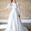 SoDigne Satin A-line Wedding Dresses Full Sleeves O-neck Bridal Dress Elegant Long Bridal Gown vestidos de novia Customized 5 S78bfb8ce910647afaa076a1331419a90y Cropped
