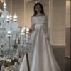 SoDigne A-line Satin Wedding Dresses High Neck Full Sleeves Bridal Dress Beading Long Wedding Gown Robe De Mairee Customized 9 Sa71f207794b847aba1cbfafa6195f300R Cropped