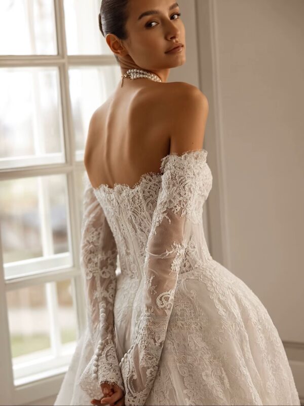 SoDigne A-line Lace Wedding Dresses Sweetheart Long Sleeves Bride Dress Long Wedding Gown vestidos de novia 2026 Customized – Image 2