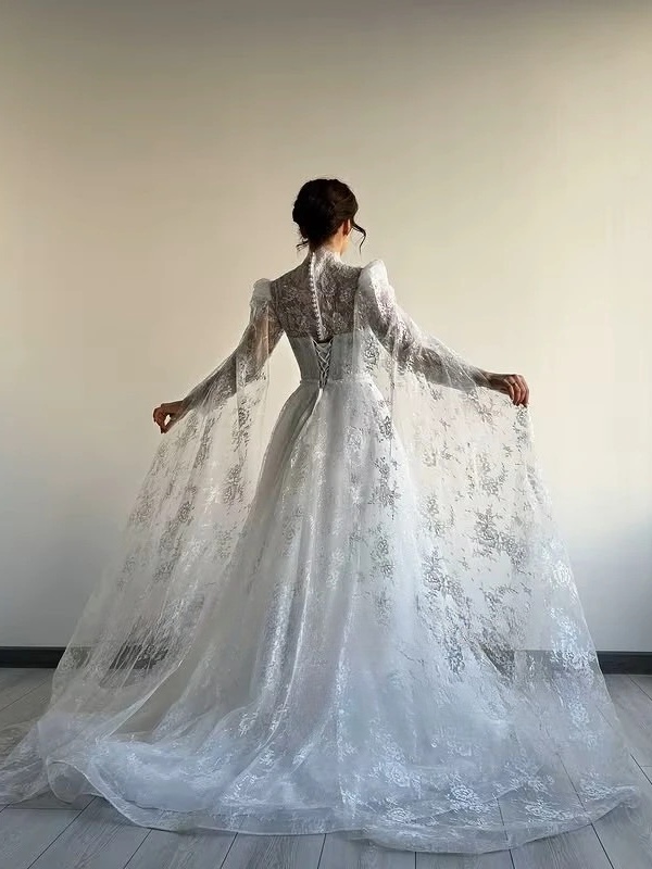SoDigne A-line Elegant Wedding Dresses Full Sleeves V-Neck Lace Bridal Dress 2025 Long Wedding Gown Robe De Mairee Customized 2 SoDigne A-line Elegant Wedding Dresses Full Sleeves V-Neck Lace Bridal Dress 2025 Long Wedding Gown Robe De Mairee Customized – Image 2