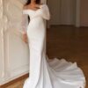 Elegant Sweetheart Wedding Dress Women Mermaid Long Sleeve White Off The Shoulder Bridal Gown Train Vestido De Novia Customized 10 Hbd86b60fbc4c4fd2a62a2f2340af3d87c Cropped