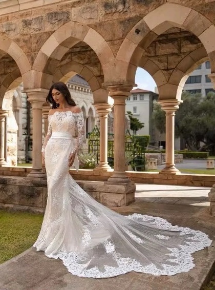 SoDigne Mermaid Long Wedding Dresses O-neck Full Sleeves Appliques Bridal Dress Bride Gown 2025 vestidos de novia Customized  1 SoDigne Mermaid Long Wedding Dresses O-neck Full Sleeves Appliques Bridal Dress Bride Gown 2025 vestidos de novia Customized 