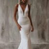Elegant Mermaid Wedding Dress Women 2025 V-Neck Open Back White Satin Spaghetti Straps Bridal Gown Customized Vestidos De Novia 7 S090f6f23f2884b4cb14f788a5c48162aO Cropped