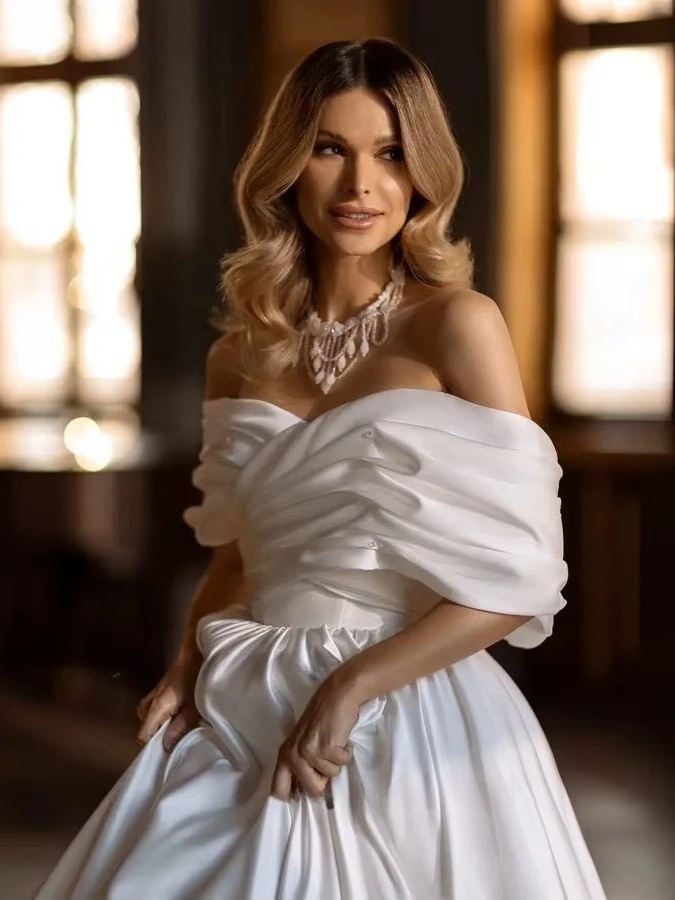 SoDigne Satin Simple Wedding Dresses Off Shoulder Sleeveless A-line Bride Gown Long Lace Up Bridal Dress vestidos de novia 3 SoDigne Satin Simple Wedding Dresses Off Shoulder Sleeveless A-line Bride Gown Long Lace Up Bridal Dress vestidos de novia – Image 3