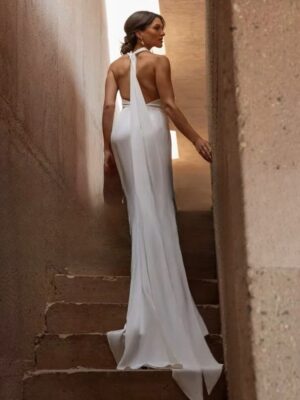 Sexy Mermaid Wedding Dresses Women 2025 Halter Pleat High Split Open Back Sleeveless Bridal Gown Vestidos De Noiva Customized 5 S1a4f9d12b26b42c18de4272fa1173cde0 Cropped