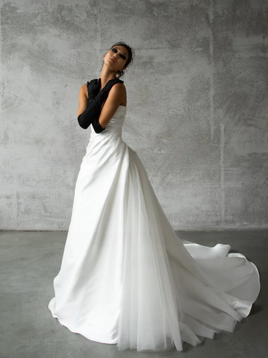 SoDigne A-line Satin Wedding Dress Sweetheart Sleeveless Ruched Bride Dresses 2025 Bridal Gowns Robe De Mairee Customized 2 SoDigne A-line Satin Wedding Dress Sweetheart Sleeveless Ruched  Bride Dresses 2025 Bridal Gowns Robe De Mairee Customized – Image 2