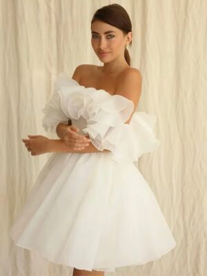Customized Civil Short Boho Wedding Dresses Off The Shoulder Tiered Ruffles Puffy Mini Wedding Party Gowns For Bride Robes 2025 6 S1dd2541ef9c34580a85c66327fc2a41bz Cropped