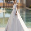 SoDigne Modern Satin Wedding Dresses A-Line Sleeveless Vestido De Noiva Women Bridal Dress Princess Wedding Gowns Customized 7 S226b844399e146609031b6247b4c85a0V Cropped