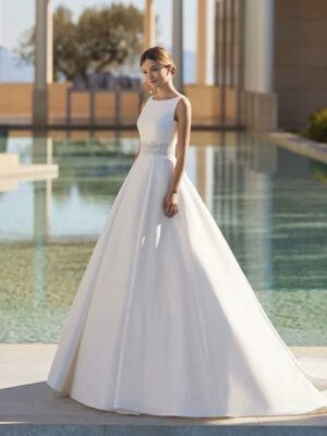 SoDigne Modern Satin Wedding Dresses A-Line Sleeveless Vestido De Noiva Women Bridal Dress Princess Wedding Gowns Customized