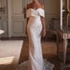 BIGDAY Luxury Lace Mermaid Wedding Dress Women Off The Shoulder Pleat Open Back V-Neck Bridal Gown Vestido De Noiva Customized 9 S2f639426a06f4324b77fe1f224c76feet Cropped