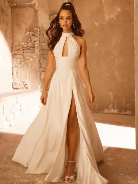 SoDigne Satin Simple Bride Dresses A-line Halter Sleeveless Beach Wedding Dress Boho Bridal Gowns vestidos de novia 2024 1 SoDigne Satin Simple Bride Dresses A-line Halter Sleeveless Beach Wedding Dress Boho Bridal Gowns vestidos de novia 2024