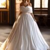 SoDigne Satin Simple Wedding Dresses Off Shoulder Sleeveless A-line Bride Gown Long Lace Up Bridal Dress vestidos de novia 8 S54da9a06dfe84be2a4b1bbc05a841decQ Cropped