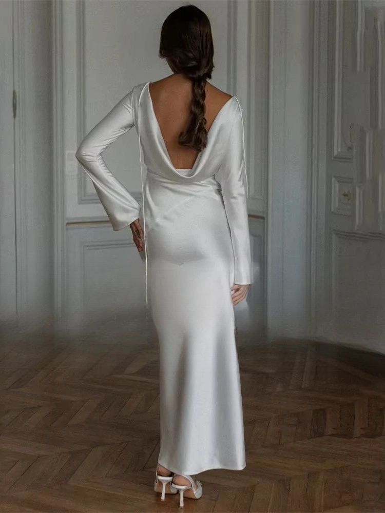 Classic Long Sleeve Mermaid Wedding Dresses Women 2025 O-Neck Open Back Ankle-Length Bridal Gown Vestidos De Noiva Customized 2 Classic Long Sleeve Mermaid Wedding Dresses Women 2025 O-Neck Open Back Ankle-Length Bridal Gown Vestidos De Noiva Customized – Image 2