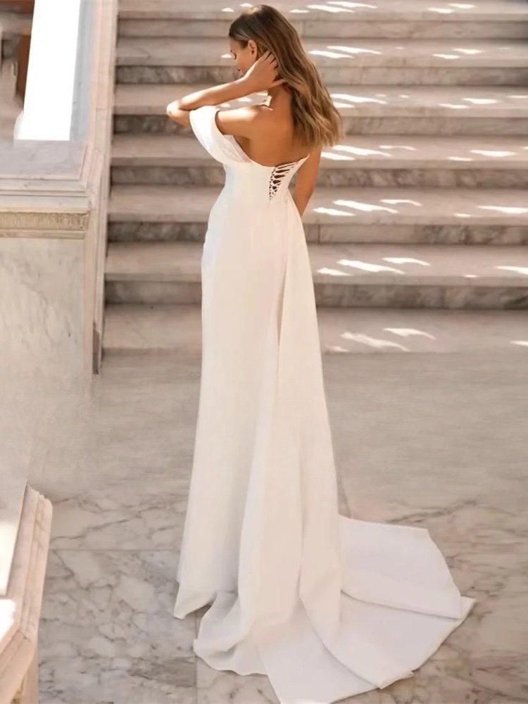 Sexy Mermaid Wedding Dress 2025 Sequined One-Shoulder Sweetheart Split Pleat Open Back Bridal Gowns Vestidos De Noiva Customized 2 Sexy Mermaid Wedding Dress 2025 Sequined One-Shoulder Sweetheart Split Pleat Open Back Bridal Gowns Vestidos De Noiva Customized – Image 2